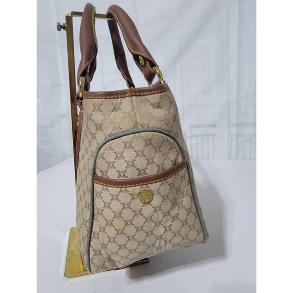 Authentic Celine Macadam Canvas and Leather Boogie Tote Bag Beige/Brown - Picture 13 of 13